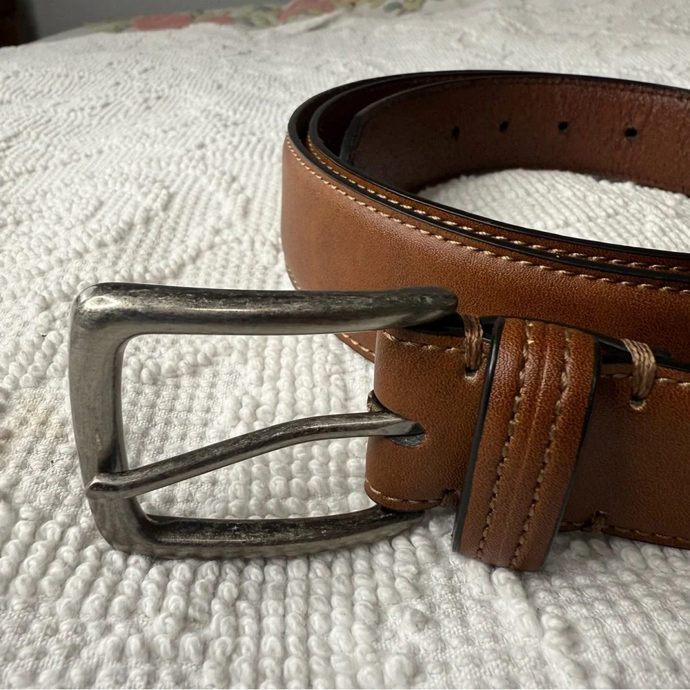 Columbia Mens Brown‎ Leather Inlay Belt Size 50 Casual Outdoor 17CO0214